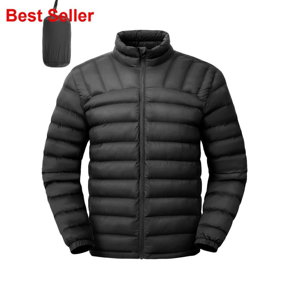 Lightweight Packable Water Resistant Puffer Jacket for Winter Travel Ski